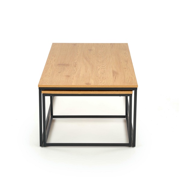 ALASKA zestaw 2 ław dąb złoty / czarny - Halmar