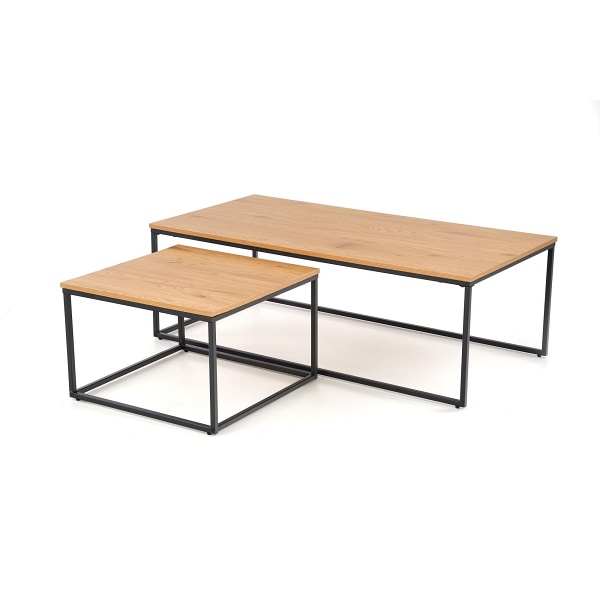 ALASKA zestaw 2 ław dąb złoty / czarny - Halmar