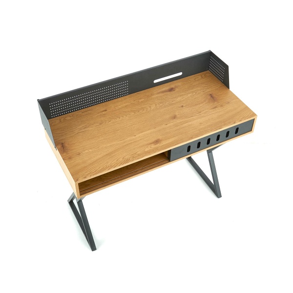 Biurko B43 dąb złoty / czarny - Halmar