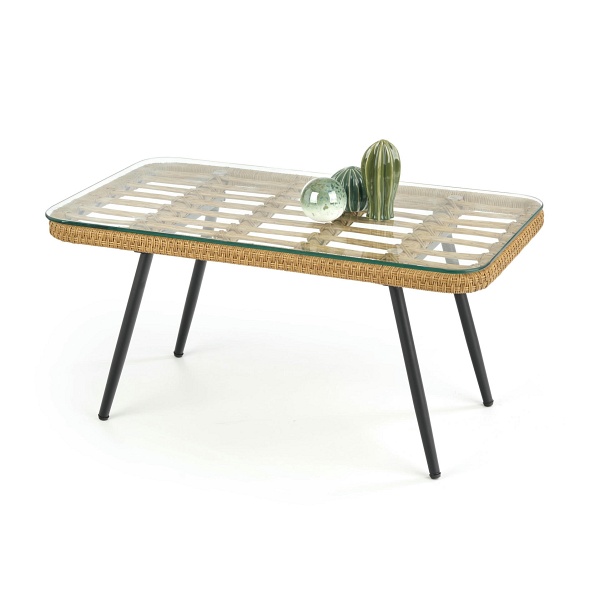 Ława GARDENA czarny / naturalny - Halmar