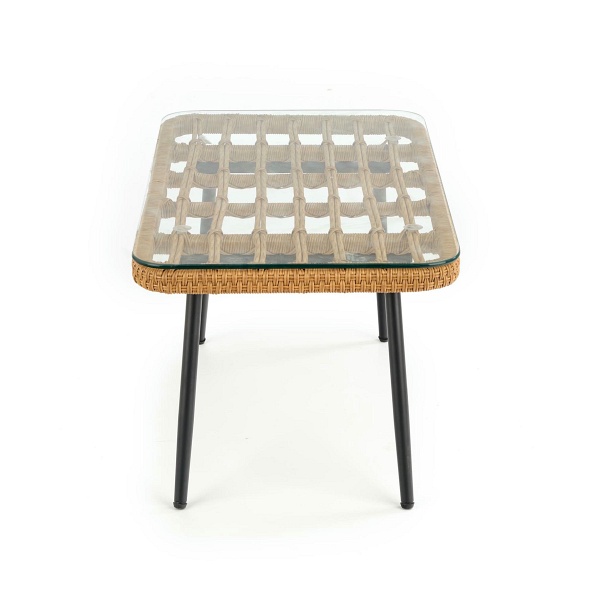 Ława GARDENA czarny / naturalny - Halmar