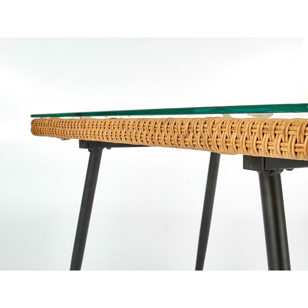 Ława GARDENA czarny / naturalny - Halmar