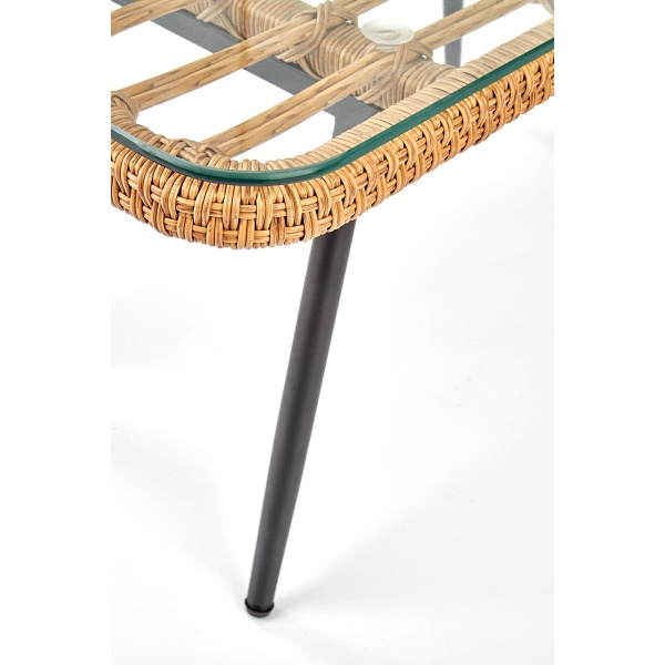 Ława GARDENA czarny / naturalny - Halmar