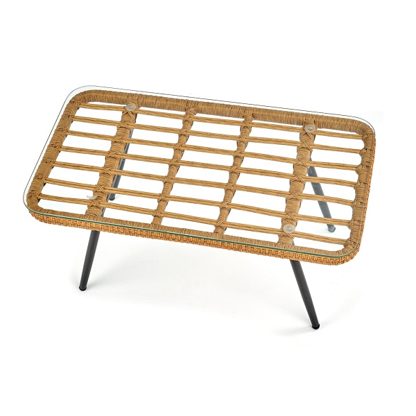 Ława GARDENA czarny / naturalny - Halmar