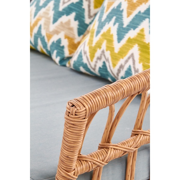 Fotel GARDENA 2S podwójny czarny / naturalny / popielaty - Halmar