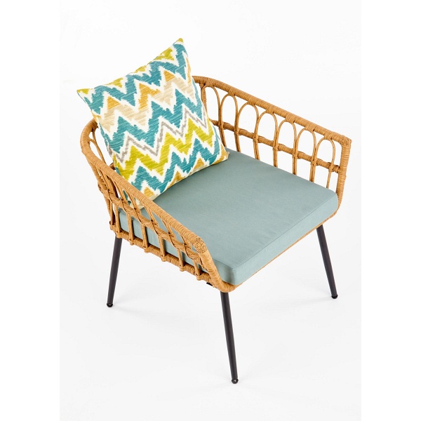 Fotel GARDENA 1S czarny / naturalny / popielaty - Halmar