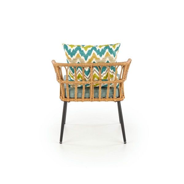 Fotel GARDENA 1S czarny / naturalny / popielaty - Halmar