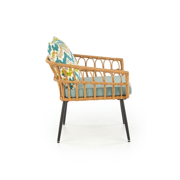 Fotel GARDENA 1S czarny / naturalny / popielaty - Halmar