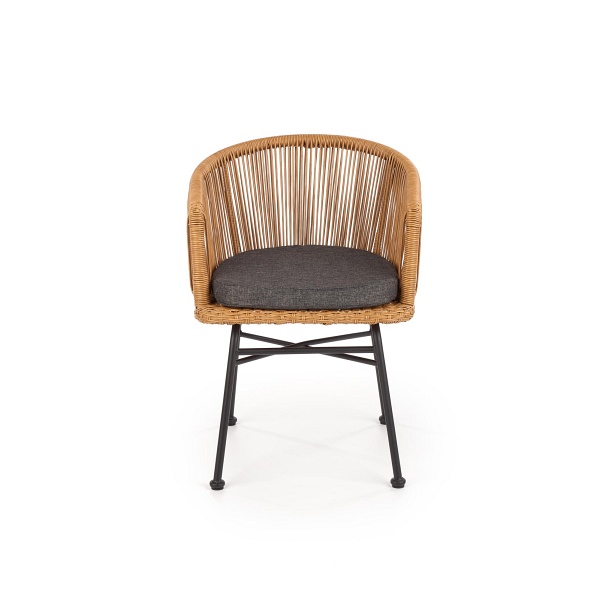 Krzesło K400 czarny / naturalny / popielaty - Halmar