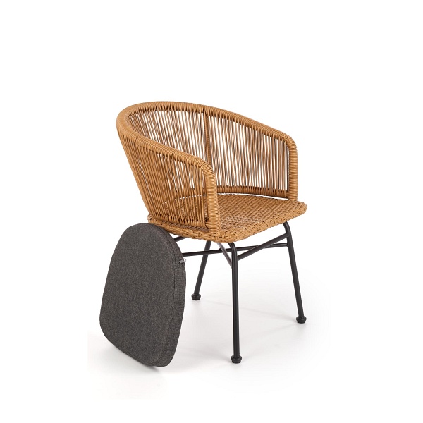 Krzesło K400 czarny / naturalny / popielaty - Halmar