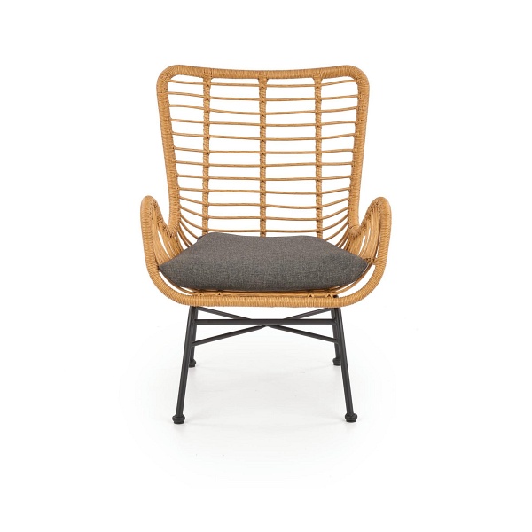 Fotel IKARO czarny / naturalny / popielaty - Halmar