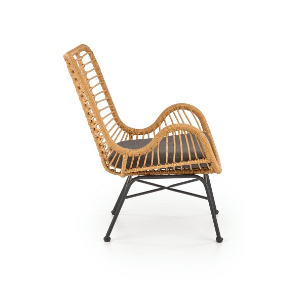 Fotel IKARO czarny / naturalny / popielaty - Halmar