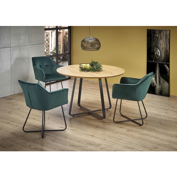 Stół LOOPER 2 , blat - dąb złoty, nogi - czarny - Halmar