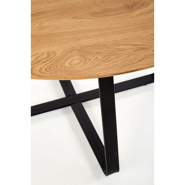 Stół LOOPER 2 , blat - dąb złoty, nogi - czarny - Halmar