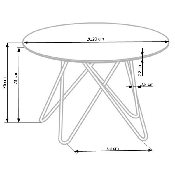 Stół BONELLO , blat - popielaty marmur, nogi - złoty - Halmar