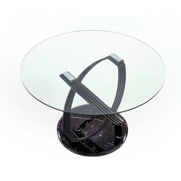 Stół OPTICO , blat - transparentny, nogi - czarny - Halmar