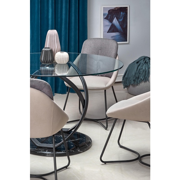 Stół OPTICO , blat - transparentny, nogi - czarny - Halmar