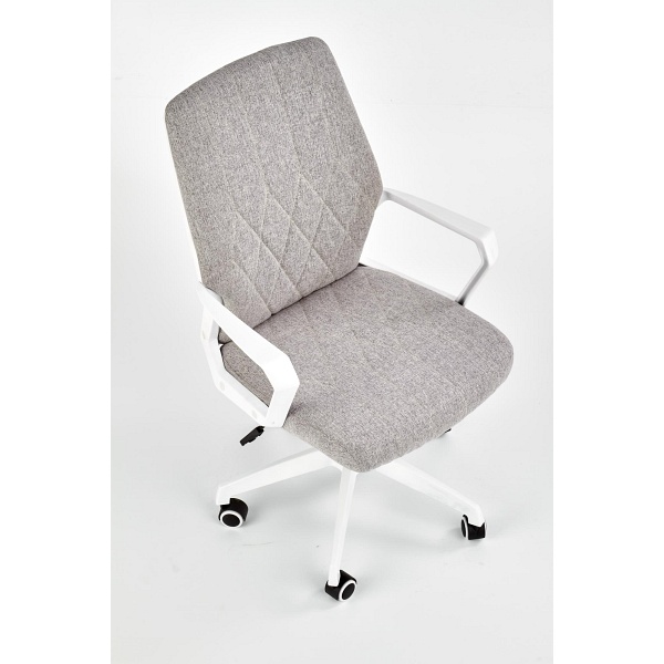 Fotel SPIN 2 pracowniczny jasny popiel / biały - Halmar