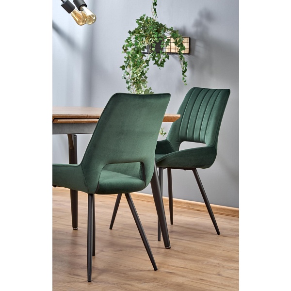 Stół CAMBELL rozkładany, blat - naturalny, nogi - czarny - Halmar