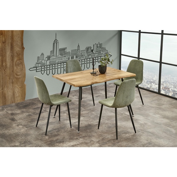 Stół LARSON , blat - naturalny, nogi - czarny - Halmar