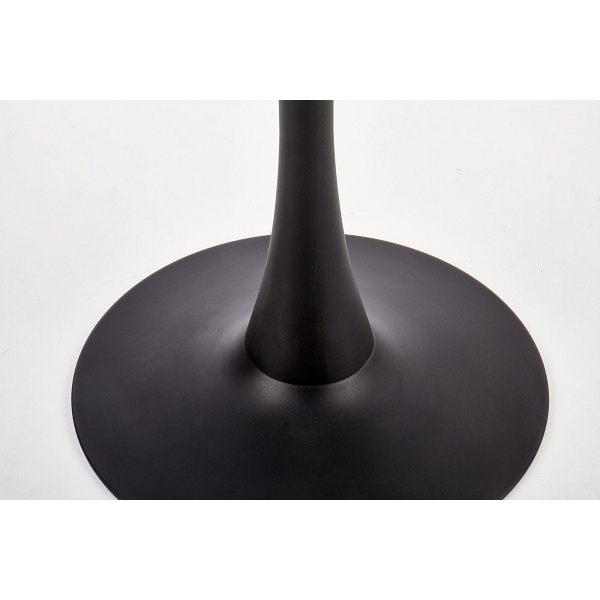 Stół AMBROSIO okrągły, blat - szkło, noga - czarny - Halmar