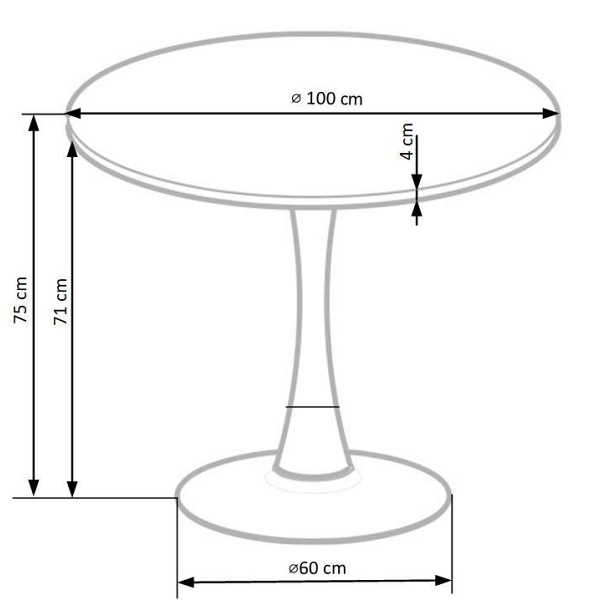 Stół CARMELO okrągły, blat - orzech, noga - czarny - Halmar