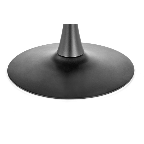 Stół CARMELO okrągły, blat - orzech, noga - czarny - Halmar