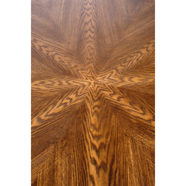 Stół CARMELO okrągły, blat - orzech, noga - czarny - Halmar