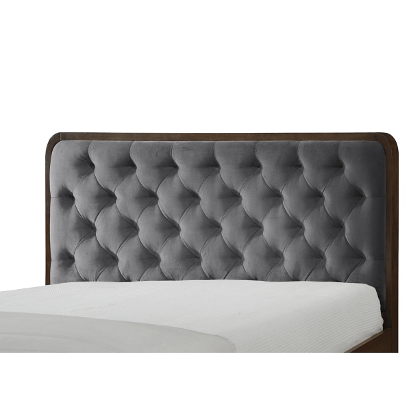 Łóżko CASSIDY 160 popielaty / orzech - Halmar