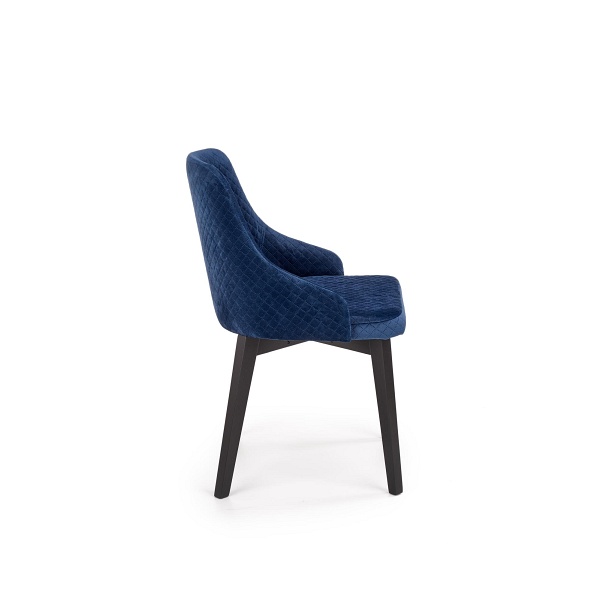 Krzesło TOLEDO 3 czarny / tap. velvet pikowany Karo 4 - MONOLITH 77 - Halmar