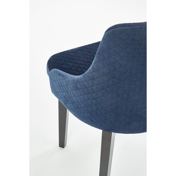 Krzesło TOLEDO 3 czarny / tap. velvet pikowany Karo 4 - MONOLITH 77 - Halmar