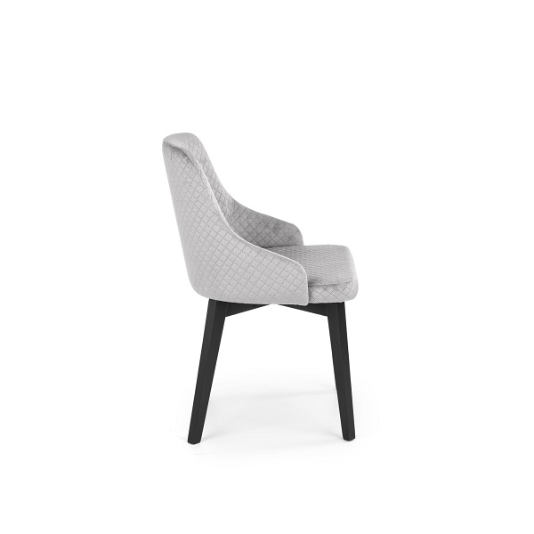 Krzesło TOLEDO 3 czarny / tap. velvet pikowany Karo 4 - MONOLITH 85 - Halmar