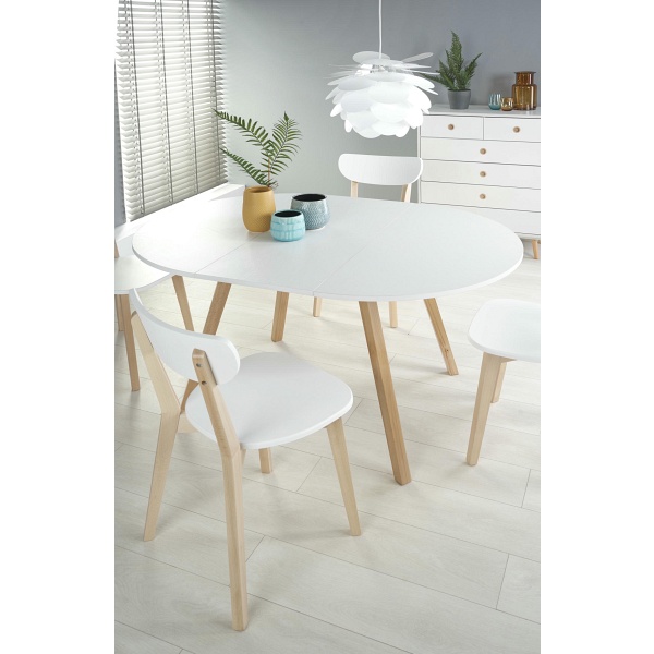 Stół RUBEN kolor blat - biały, nogi - dąb miodowy - Halmar