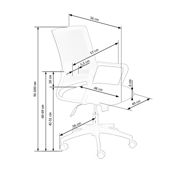 Fotel MAURO pracowniczny czarny / popiel - Halmar