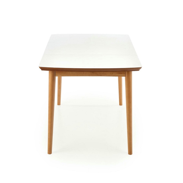 Stół BRADLEY kolor blat - biały mat, nogi - dąb lefkas - Halmar