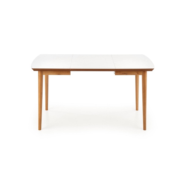 Stół BRADLEY kolor blat - biały mat, nogi - dąb lefkas - Halmar