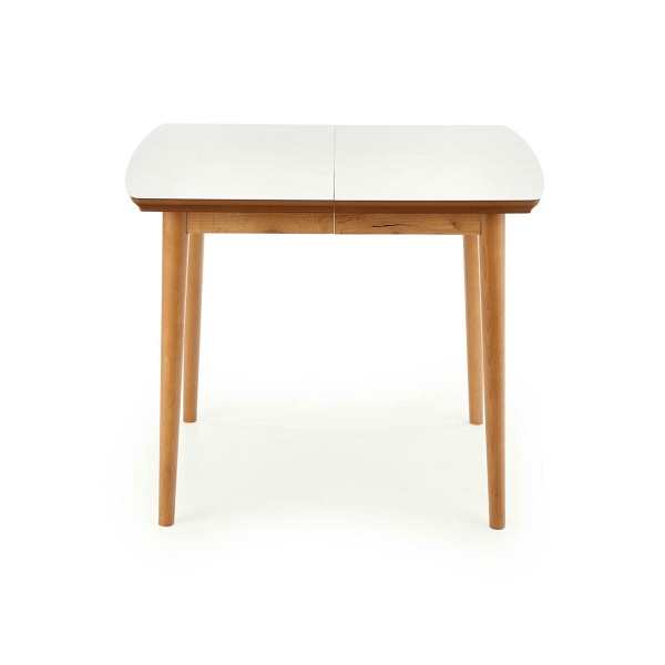 Stół BRADLEY kolor blat - biały mat, nogi - dąb lefkas - Halmar