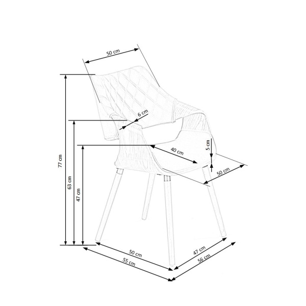 Krzesło K396 orzechowy / czarny - Halmar