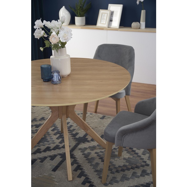 Stół NICOLAS okrągły dąb naturalny - Halmar