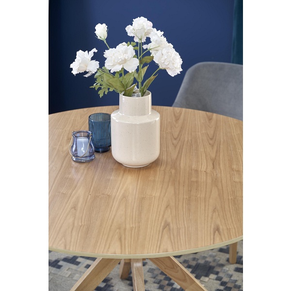 Stół NICOLAS okrągły dąb naturalny - Halmar