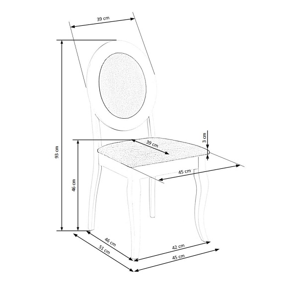 Krzesło BAROCK biały / popielaty - Halmar