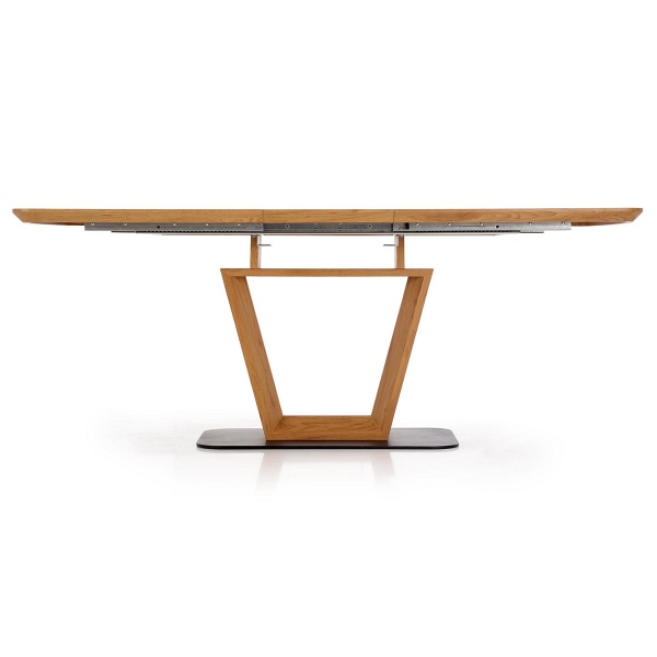 Stół BLACKY 2 okleina naturalna, blat - dąb naturalny, nogi - czarny - Halmar