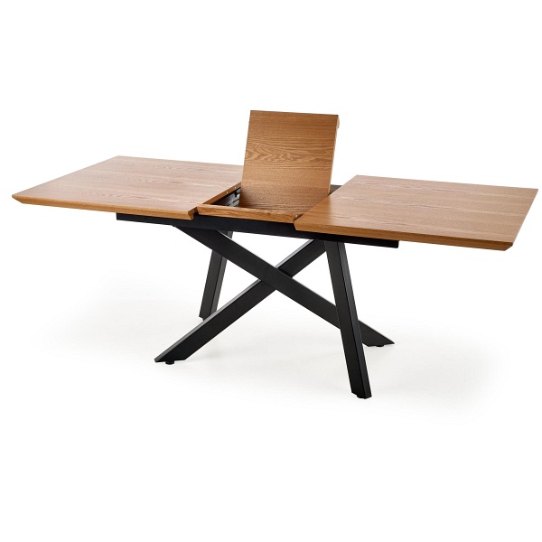 Stół CAPITAL 2 okleina naturalna, blat - dąb naturalny, nogi - czarny - Halmar