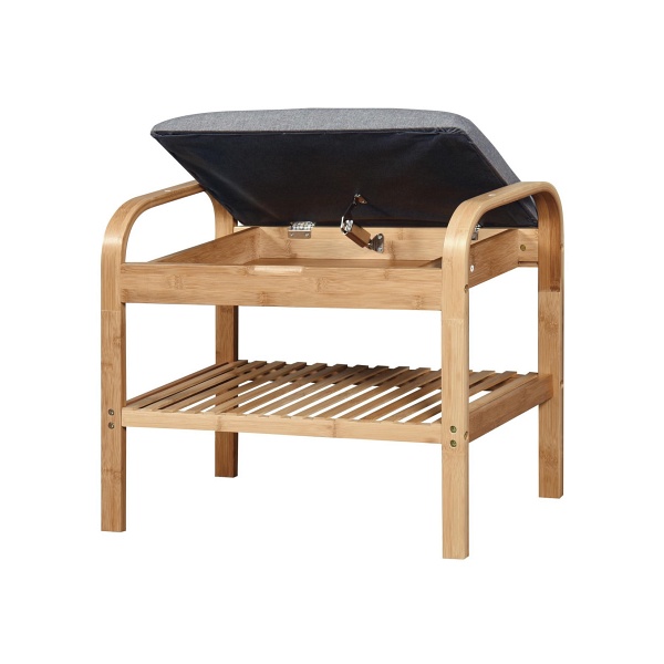 Ławka ST12 / stojak na buty bambus - popielaty - Halmar