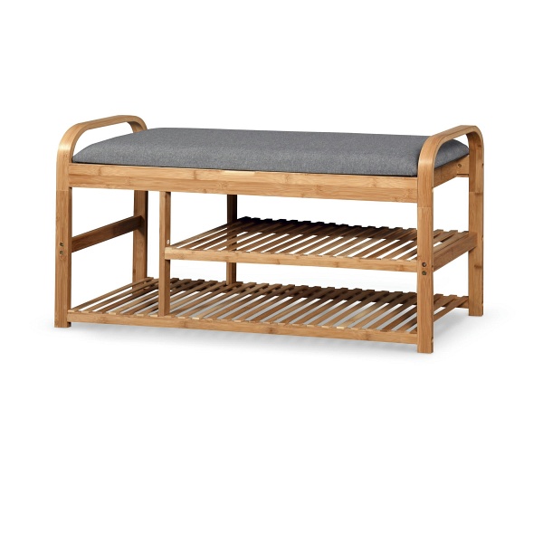 Ławka ST13 / stojak na buty bambus - popielaty - Halmar