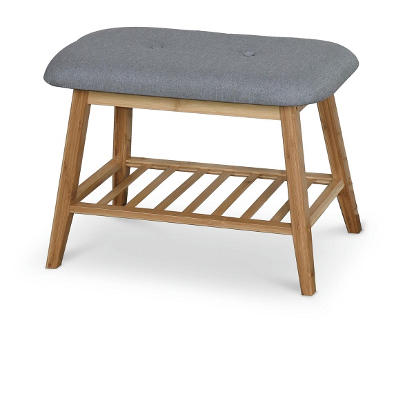 Ławka ST14 / stojak na buty bambus - popielaty - Halmar