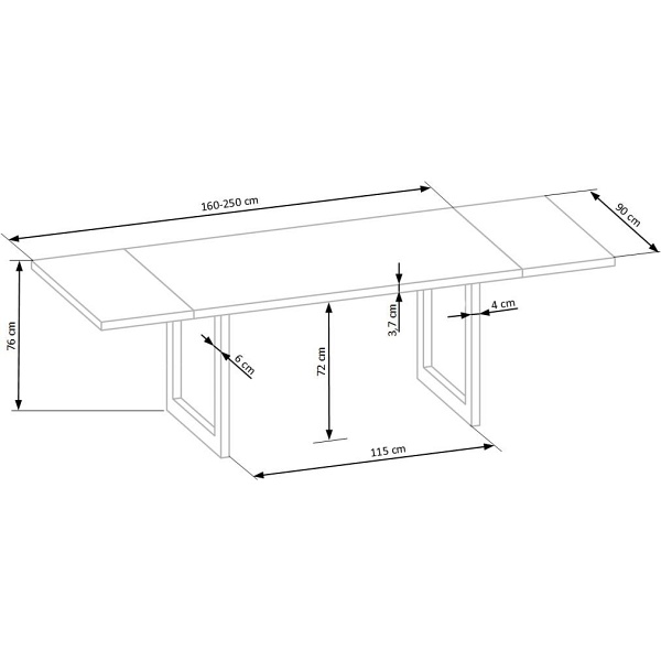 RADUS 160x90 drewno lite - dębowe kolor: dąb naturalny - Halmar