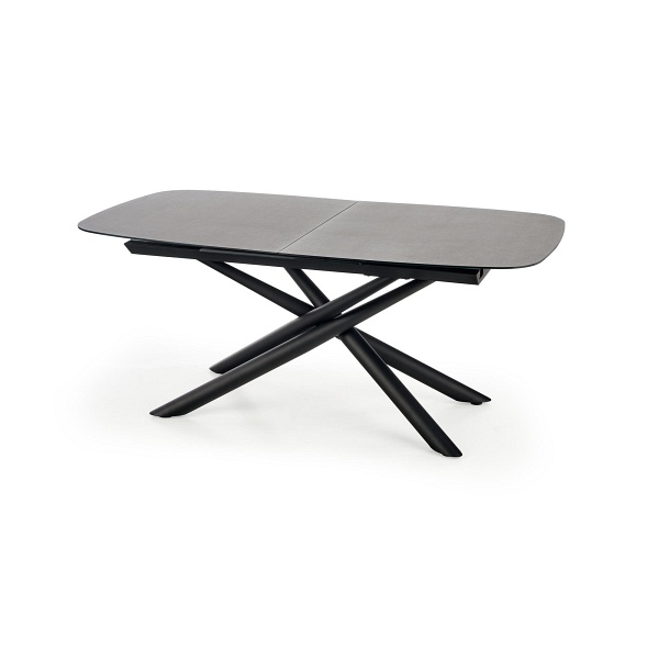 Stół CAPELLO rozkładany blat - ciemny popiel, nogi - czarny - Halmar