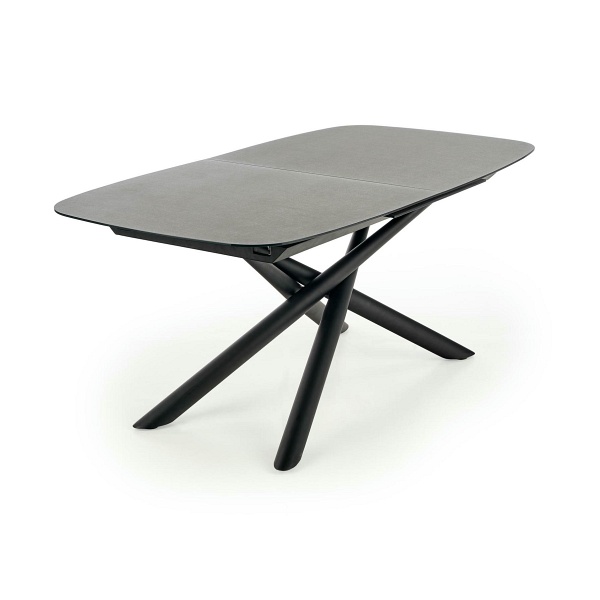 Stół CAPELLO rozkładany blat - ciemny popiel, nogi - czarny - Halmar