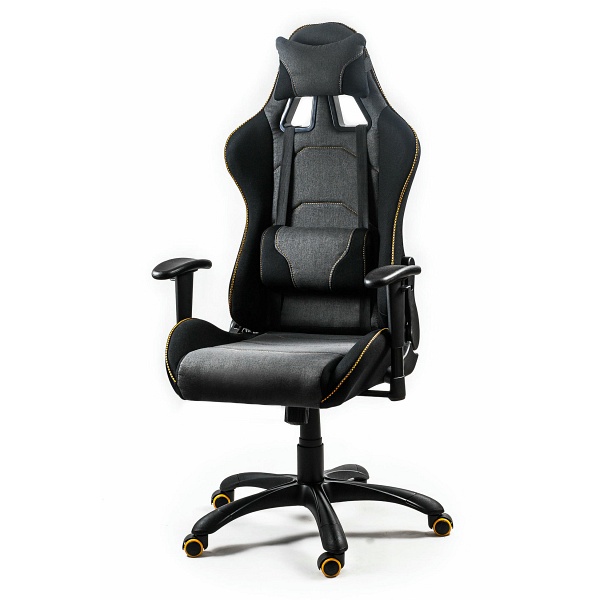 Fotel EVOLVE PRO Gaming gabinetowy czarno-szarobeżowy-pomarańczowy - Halmar